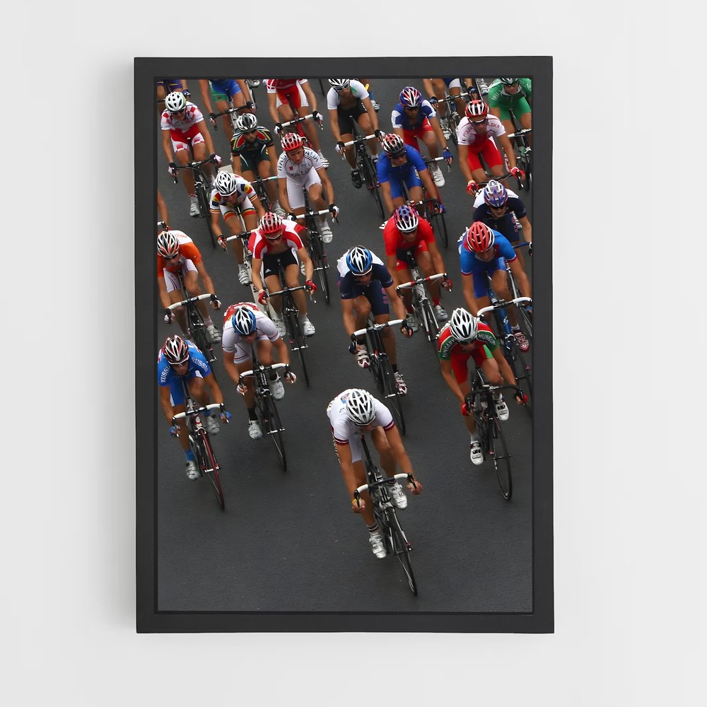 Poster Cyclistes en Piste – affiche Cyclisme (vue 2)